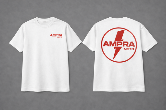 AMPRA Core Tee — White / Red
